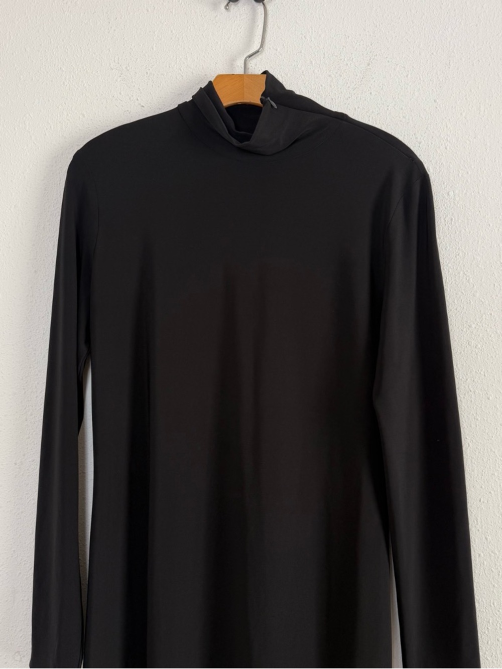 Norma Kamali Black Long Sleeve Turtleneck Bodycon Midi Dress Style NK486104 Larg - Picture 2 of 6